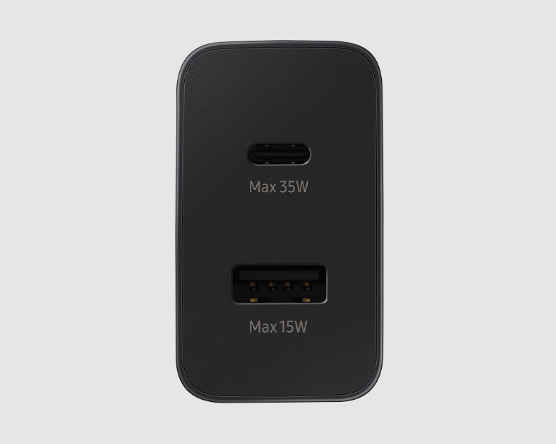 شاحن سامسونج بقوة 35 واط ثنائي المنافذ USB-C , USB-A | أسود شاحن سامسونج بقوة 35 واط ثنائي المنافذ USB-C , USB-A | أسود
